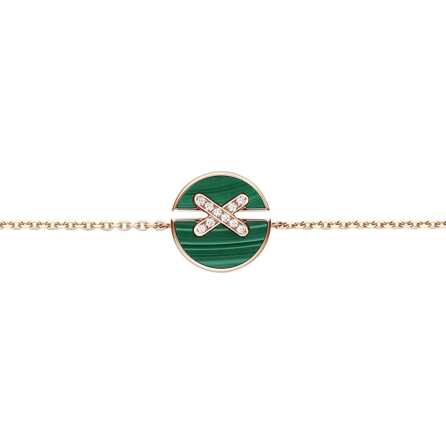 [Olivia JW]JEUX DE BRACELET MALACHITE PINK GOLD DIAMONDS
