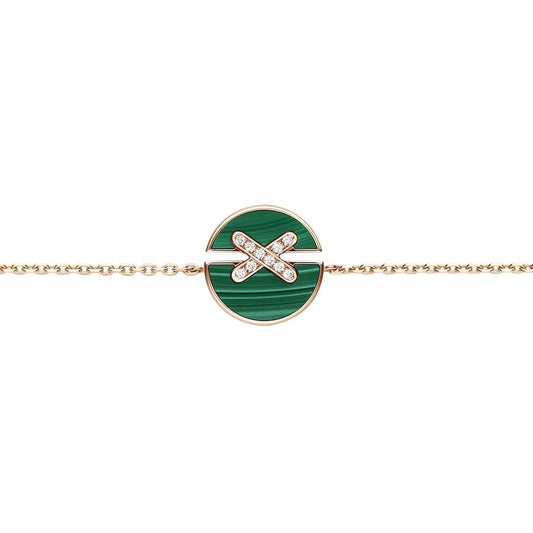 [Olivia JW]JEUX DE BRACELET MALACHITE PINK GOLD DIAMONDS
