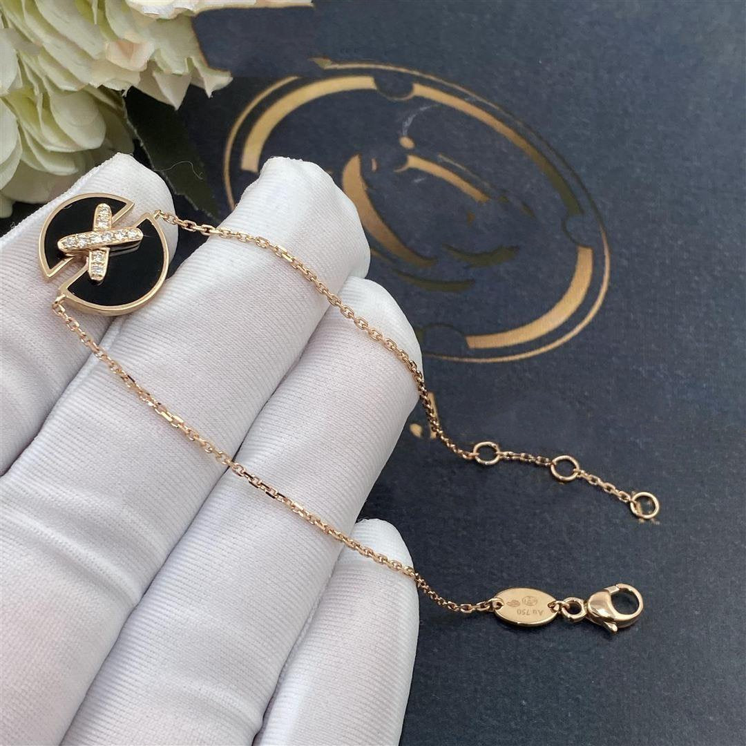 [Olivia JW]JEUX DE BRACELET ONYX PINK GOLD DIAMOND