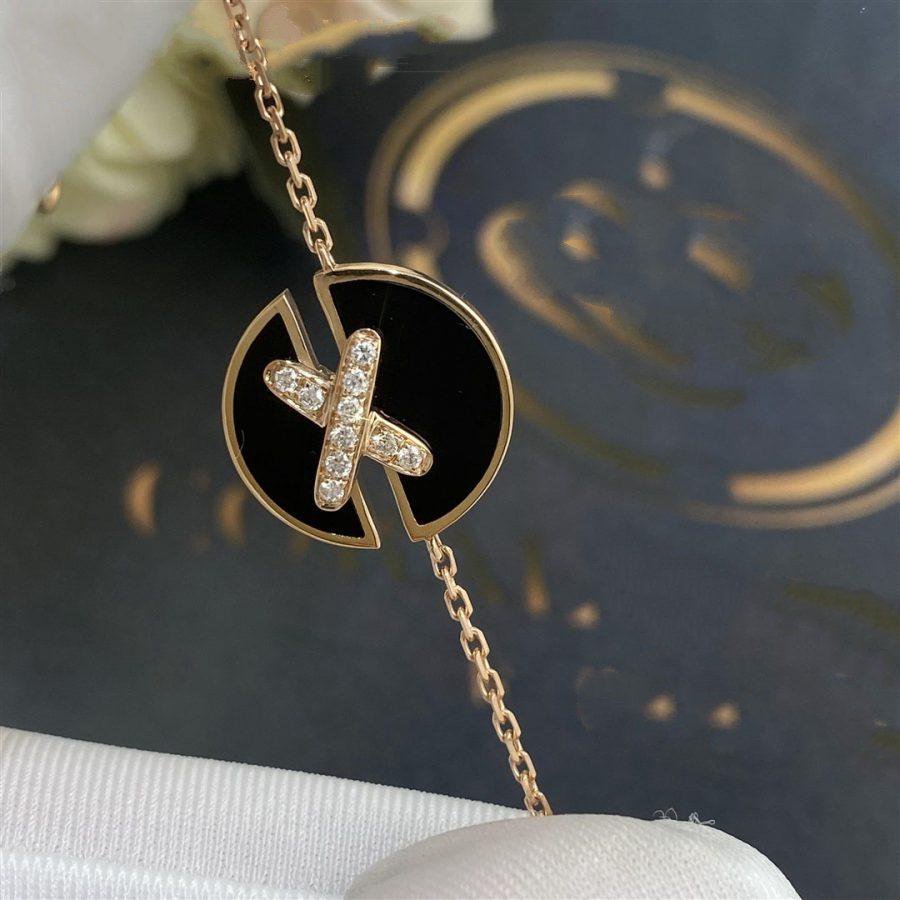 [Olivia JW]JEUX DE BRACELET ONYX PINK GOLD DIAMOND
