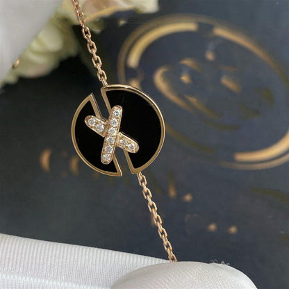 [Olivia JW]JEUX DE BRACELET ONYX PINK GOLD DIAMOND