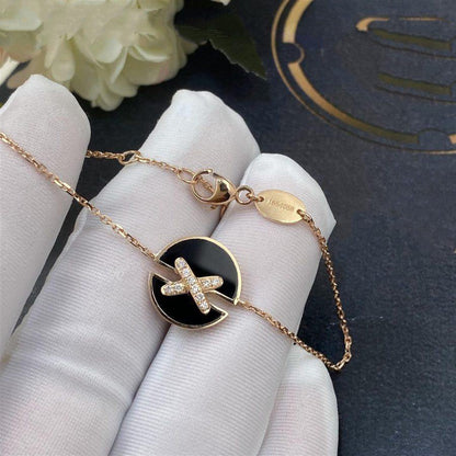 [Olivia JW]JEUX DE BRACELET ONYX PINK GOLD DIAMOND
