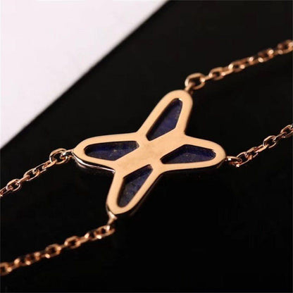 [Olivia JW]JEUX BRACELET BLUE AGATE PINK GOLD 1 DIAMOND
