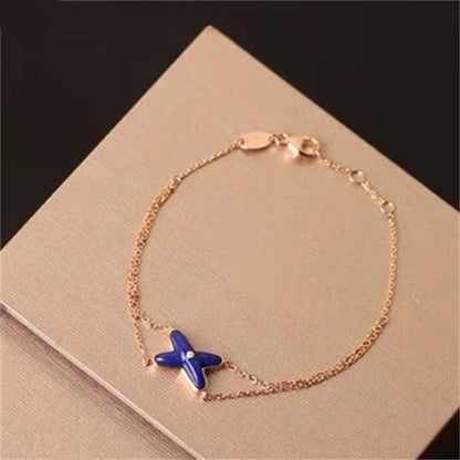 [Olivia JW]JEUX BRACELET BLUE AGATE PINK GOLD 1 DIAMOND