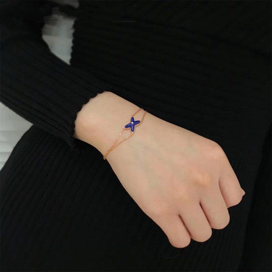 [Olivia JW]JEUX BRACELET BLUE AGATE PINK GOLD 1 DIAMOND