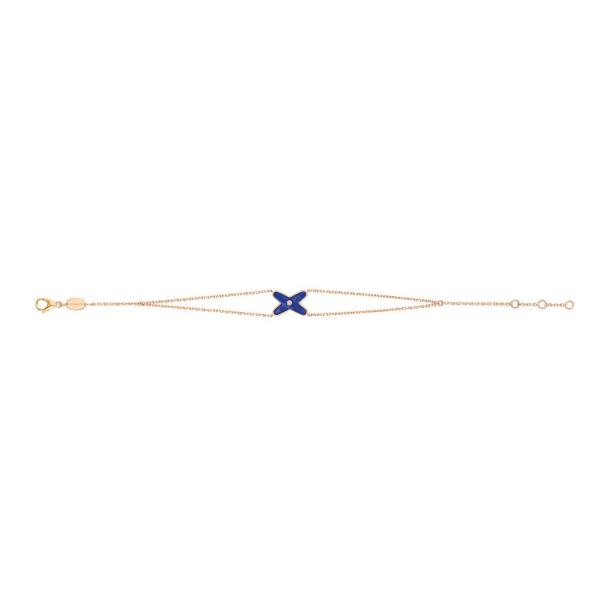 [Olivia JW]JEUX BRACELET BLUE AGATE PINK GOLD 1 DIAMOND