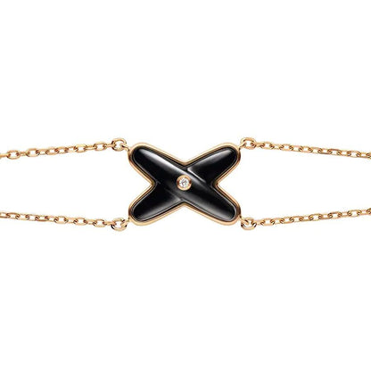 [Olivia JW]JEUX BRACELET ONYX PINK GOLD 1 DIAMOND