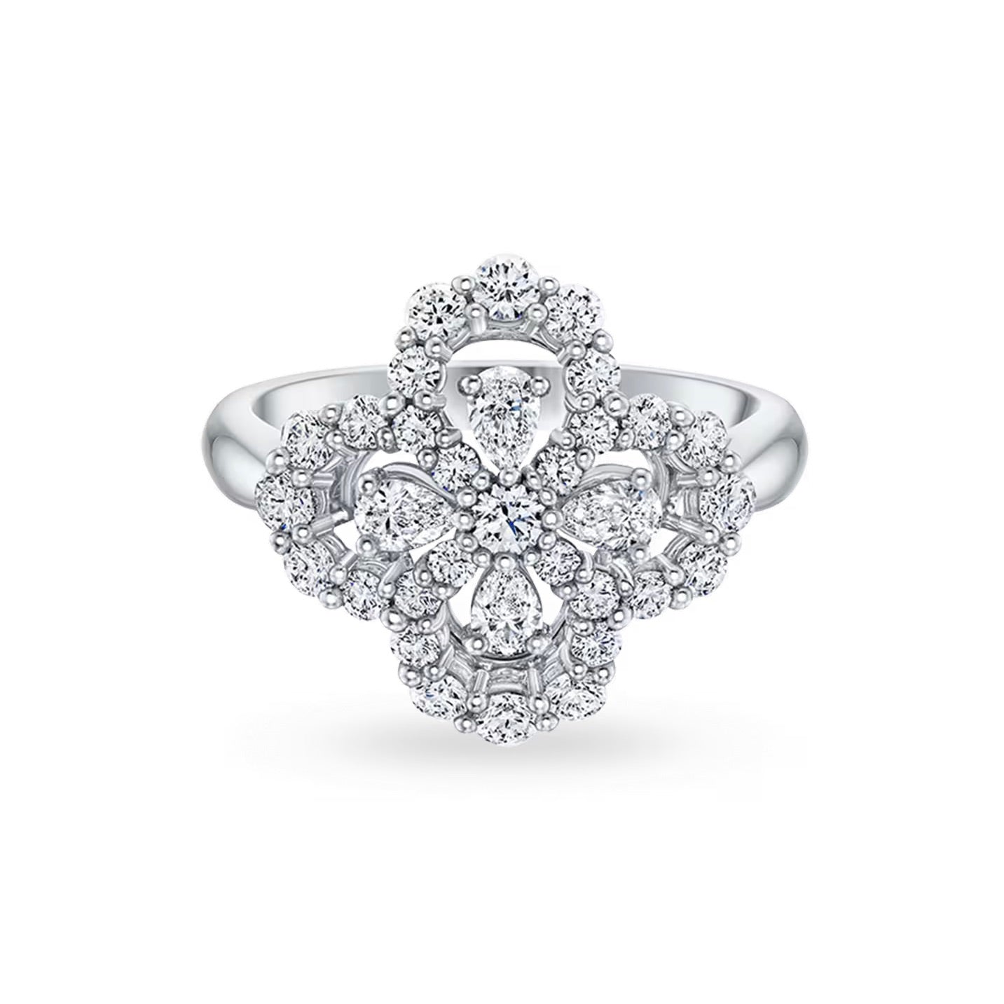 [Olivia JW]LOOP RING FULL MOTIF DIAMOND 16MM SILVE