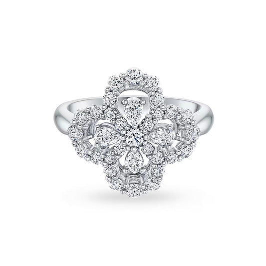 [Olivia JW]LOOP RING FULL MOTIF DIAMOND 16MM SILVE