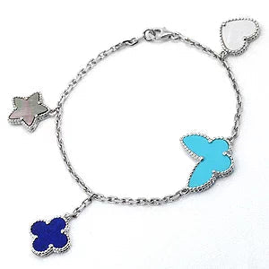 [Olivia JW]LUCKY SPRING SILVER BRACELET 4 MOTIF
