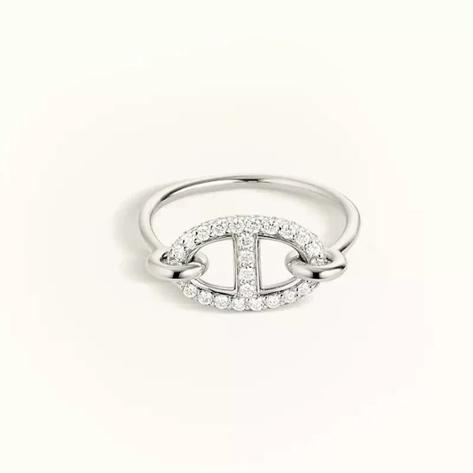 [Olivia JW]RONDE SMALL SILVER DIAMOND RING