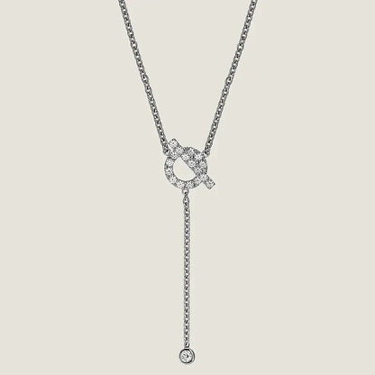 [Olivia JW]FINESSE SILVER DIAMOND NECKLACE