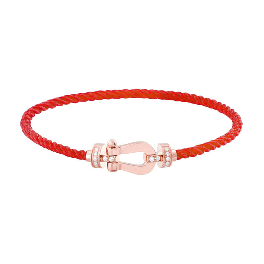 [Olivia JW]FORCE 10 HALF DIAMOND PINK GOLD RED CORDERI LARGE AND MEDIUM MODEL