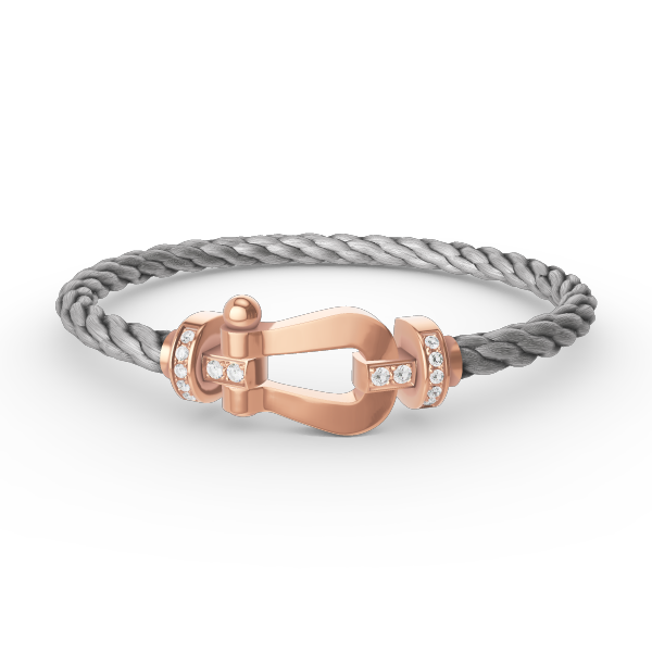 [Olivia JW]FORCE LARGE HORSESHOE HALF DIAMOND BRACELET ROSE GOLD