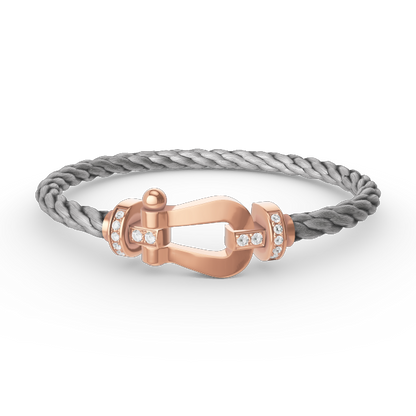 [Olivia JW]FORCE LARGE HORSESHOE HALF DIAMOND BRACELET ROSE GOLD