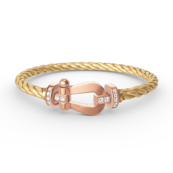 [Olivia JW]FORCE LARGE HORSESHOE HALF DIAMOND BRACELET ROSE GOLD