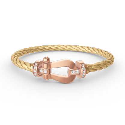[Olivia JW]FORCE LARGE HORSESHOE HALF DIAMOND BRACELET ROSE GOLD