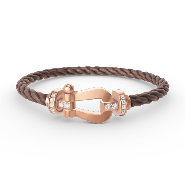 [Olivia JW]FORCE LARGE HORSESHOE HALF DIAMOND BRACELET ROSE GOLD