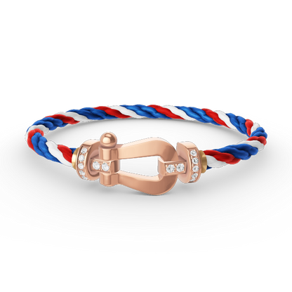 [Olivia JW]FORCE LARGE HORSESHOE HALF DIAMOND BRACELET ROSE GOLD