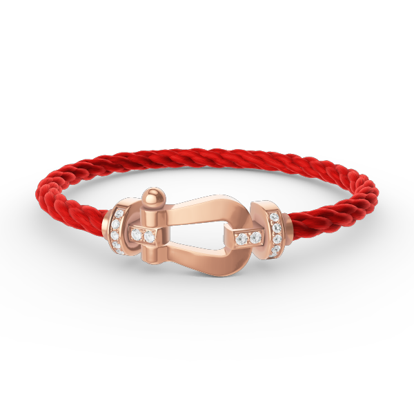 [Olivia JW]FORCE LARGE HORSESHOE HALF DIAMOND BRACELET ROSE GOLD