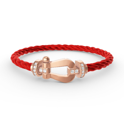[Olivia JW]FORCE LARGE HORSESHOE HALF DIAMOND BRACELET ROSE GOLD