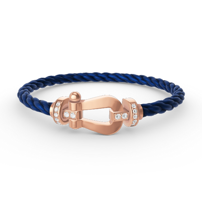 [Olivia JW]FORCE LARGE HORSESHOE HALF DIAMOND BRACELET ROSE GOLD