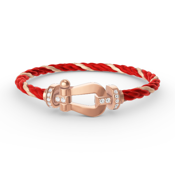 [Olivia JW]FORCE LARGE HORSESHOE HALF DIAMOND BRACELET ROSE GOLD