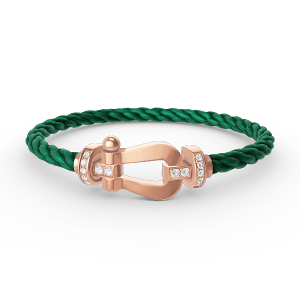 [Olivia JW]FORCE LARGE HORSESHOE HALF DIAMOND BRACELET ROSE GOLD