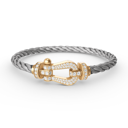 [Olivia JW]FORCE LARGE HORSESHOE FULL DIAMOND BRACELET GOLD