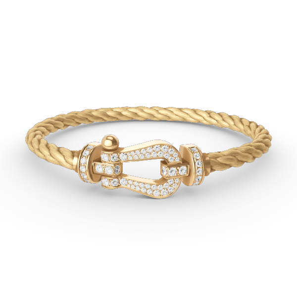 [Olivia JW]FORCE LARGE HORSESHOE FULL DIAMOND BRACELET GOLD