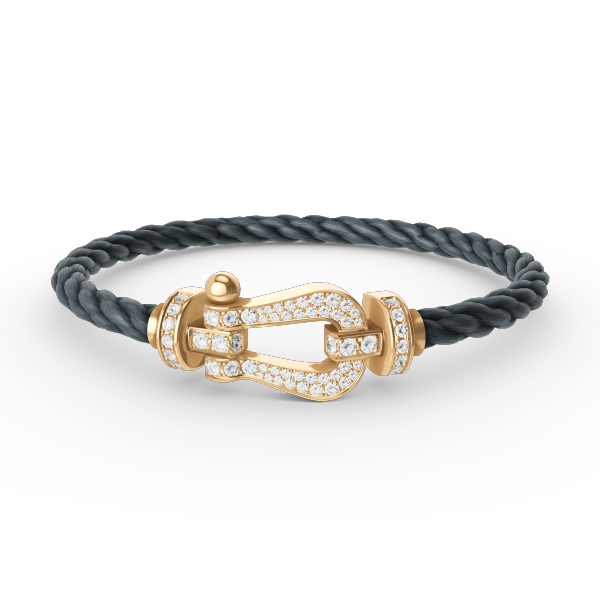 [Olivia JW]FORCE LARGE HORSESHOE FULL DIAMOND BRACELET GOLD