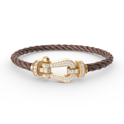[Olivia JW]FORCE LARGE HORSESHOE FULL DIAMOND BRACELET GOLD