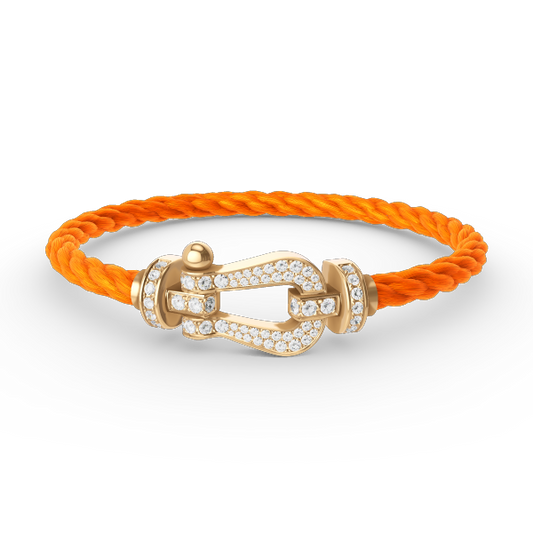 [Olivia JW]FORCE LARGE HORSESHOE FULL DIAMOND BRACELET GOLD