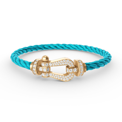 [Olivia JW]FORCE LARGE HORSESHOE FULL DIAMOND BRACELET GOLD