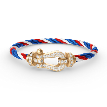 [Olivia JW]FORCE LARGE HORSESHOE FULL DIAMOND BRACELET GOLD