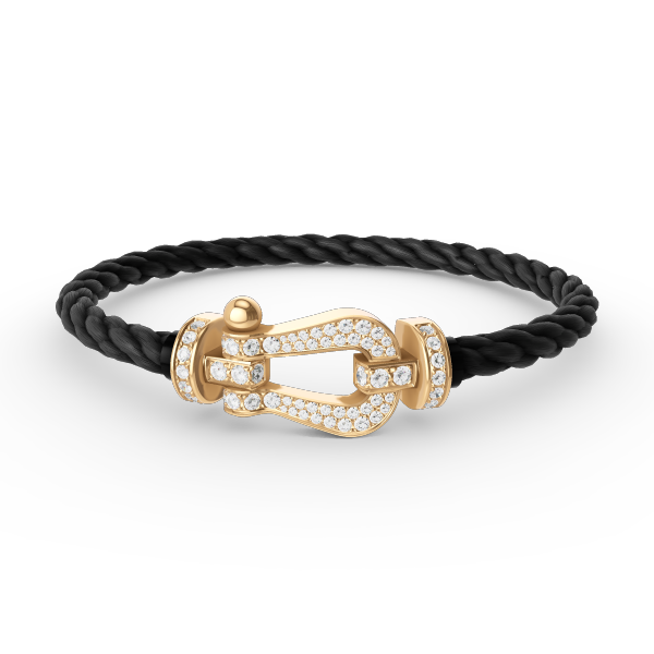 [Olivia JW]FORCE LARGE HORSESHOE FULL DIAMOND BRACELET GOLD