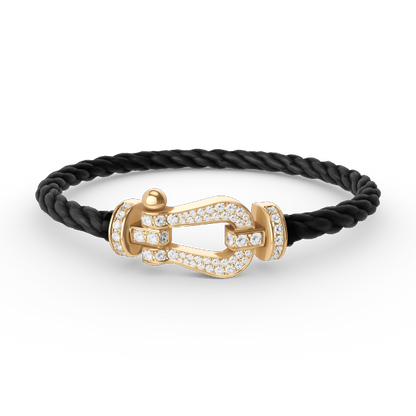 [Olivia JW]FORCE LARGE HORSESHOE FULL DIAMOND BRACELET GOLD