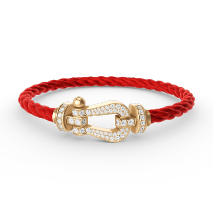 [Olivia JW]FORCE LARGE HORSESHOE FULL DIAMOND BRACELET GOLD