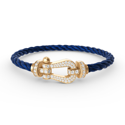 [Olivia JW]FORCE LARGE HORSESHOE FULL DIAMOND BRACELET GOLD