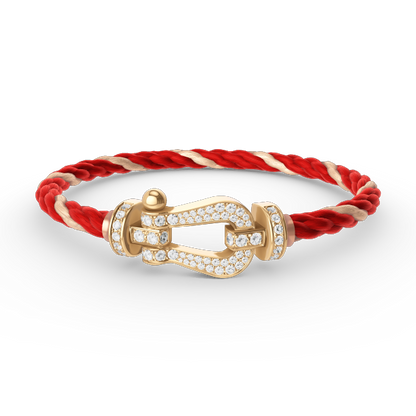 [Olivia JW]FORCE LARGE HORSESHOE FULL DIAMOND BRACELET GOLD
