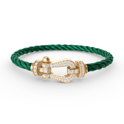 [Olivia JW]FORCE LARGE HORSESHOE FULL DIAMOND BRACELET GOLD