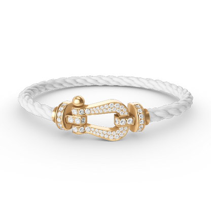 [Olivia JW]FORCE LARGE HORSESHOE FULL DIAMOND BRACELET GOLD