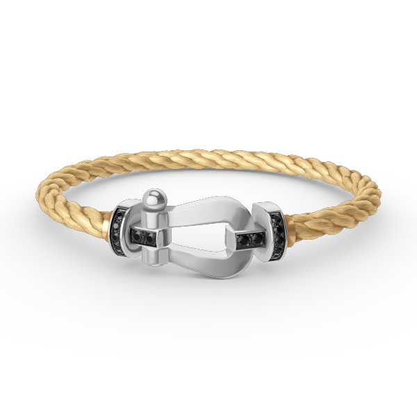 [Olivia JW]FORCE LARGE HORSESHOE BLACK DIAMOND BRACELET SILVER