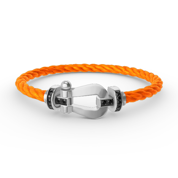 [Olivia JW]FORCE LARGE HORSESHOE BLACK DIAMOND BRACELET SILVER
