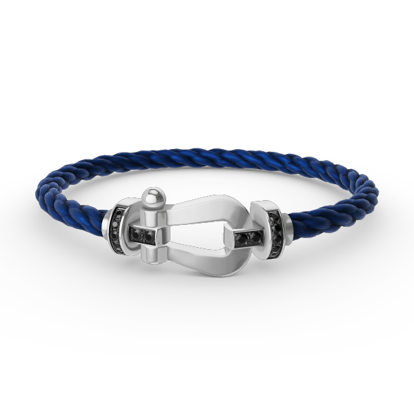 [Olivia JW]FORCE LARGE HORSESHOE BLACK DIAMOND BRACELET SILVER