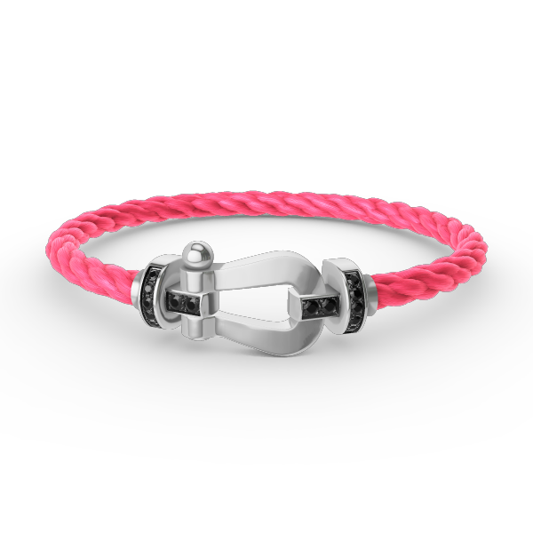 [Olivia JW]FORCE LARGE HORSESHOE BLACK DIAMOND BRACELET SILVER
