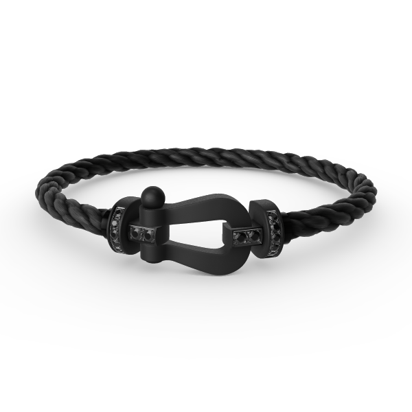 [Olivia JW]FORCE LARGE SERIES HORSESHOE BLACK SAMURAI BRACELET