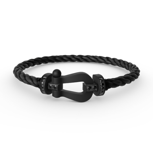[Olivia JW]FORCE LARGE SERIES HORSESHOE BLACK SAMURAI BRACELET