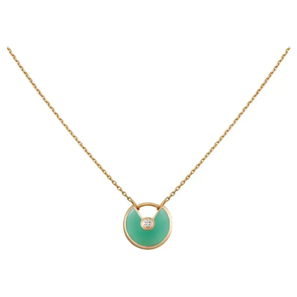 [Olivia JW]AMULETTE GOLD MALACHITE NECKLACE