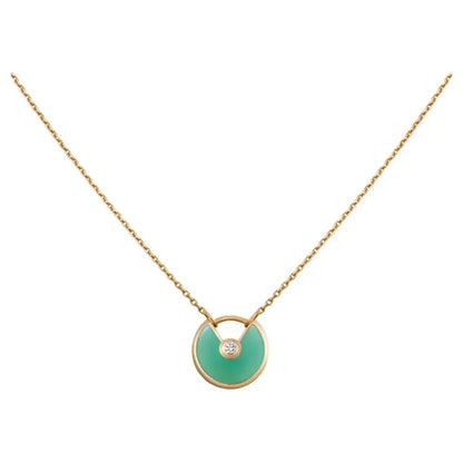 [Olivia JW]AMULETTE GOLD MALACHITE NECKLACE